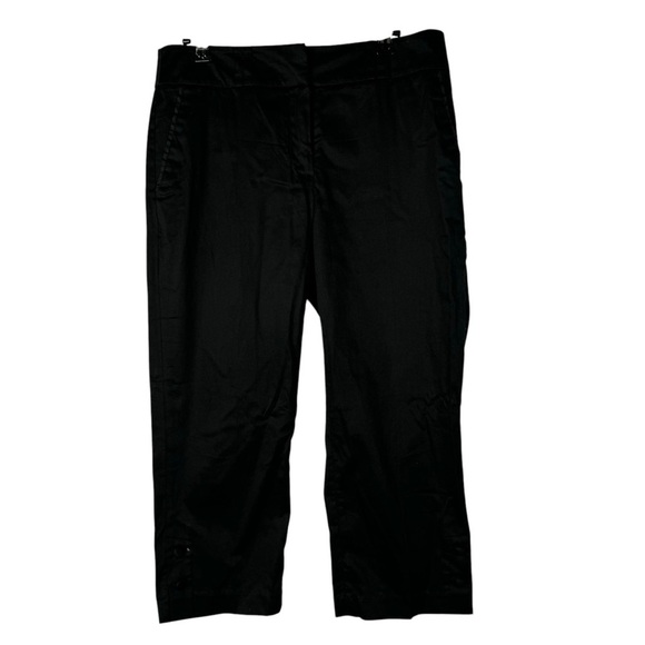 Willi Smith Black Mid Rise Cropped Straight Leg Dress Pants 6 - Picture 1 of 3